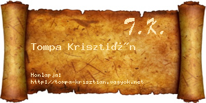 Tompa Krisztián névjegykártya